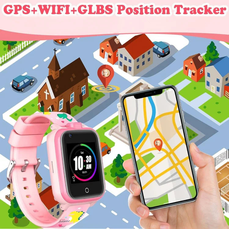 Minivakt Barnsmartklocka 4G med GPS & SOS-funktion